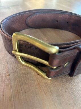 Red Wing Shoes Basic Work Belt Men's Brown Frontenac Leather Solid Brass Buckle